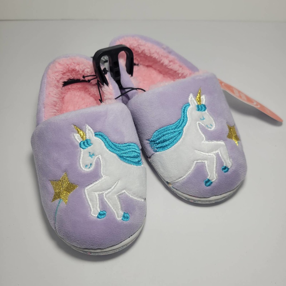 Wonder Nation Girls' Unicorn Slippers Toddle Shoes Size 9-10